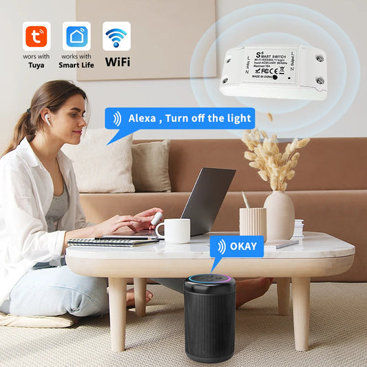 10A WIFI Switch Smart Home Automation Relay Module Tuya Alexa Timing Switch Smartlife APP Wireless Remote Control Relay