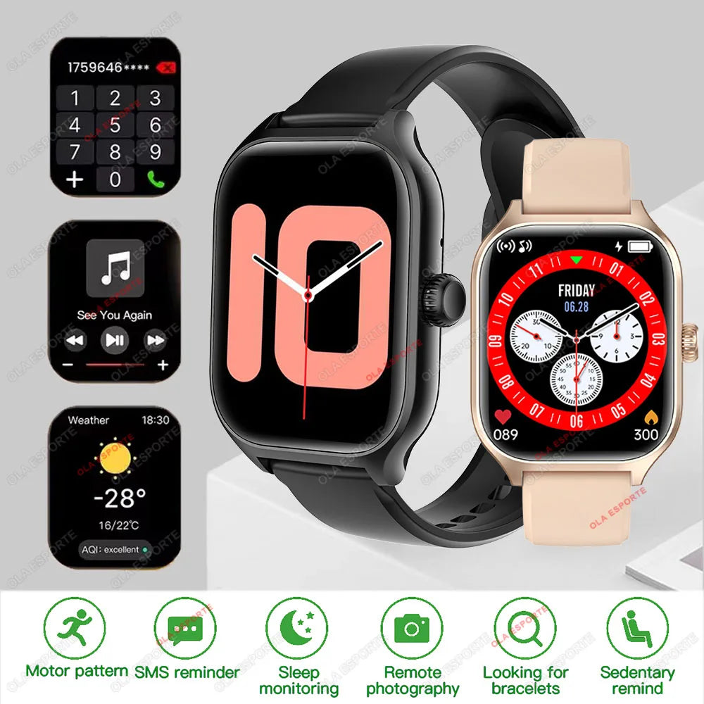 Smart Watch Men Women 2.01 Inch Dial to Answer Calls GPS Sports Tracker Heart Rate Blood Oxygen Monitoring Bluetooth Smartwatch