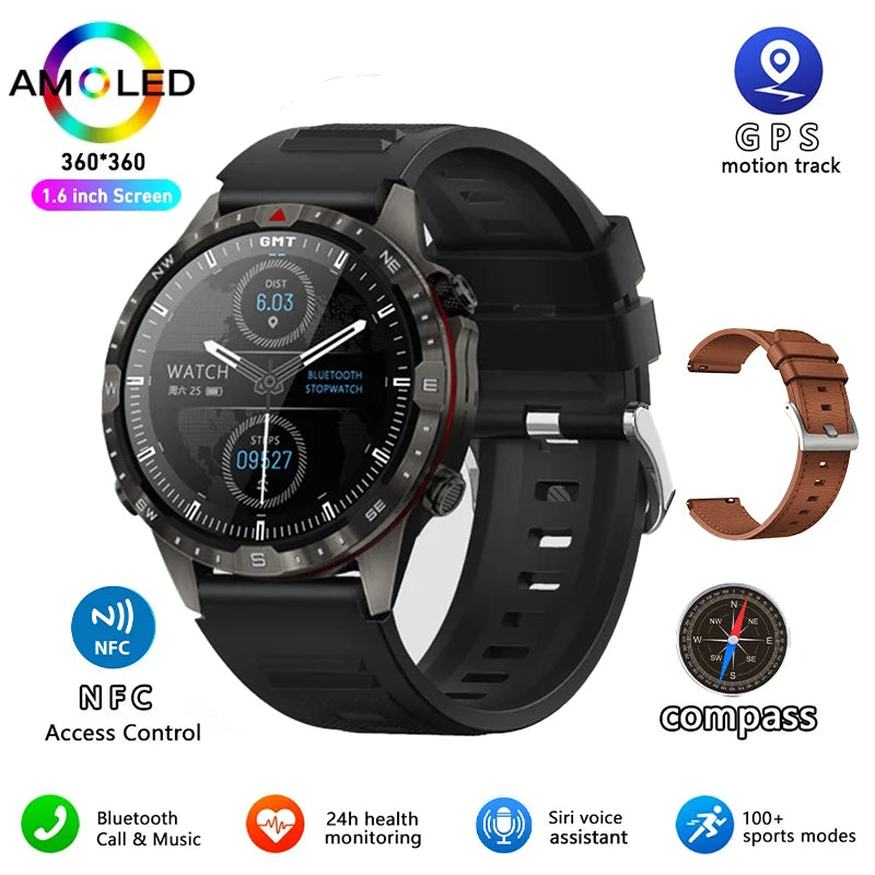 Xiaomi Mijjia Smart Watch Men Compass GPS Sports Track NFC Bluetooth Call Heart Rate Monitoring Fitness Electronic Clock Watches
