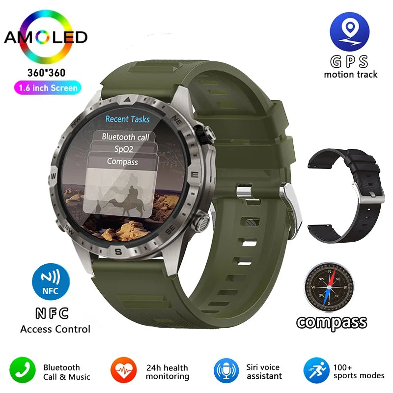 Xiaomi Mijjia Smart Watch Men Compass GPS Sports Track NFC Bluetooth Call Heart Rate Monitoring Fitness Electronic Clock Watches