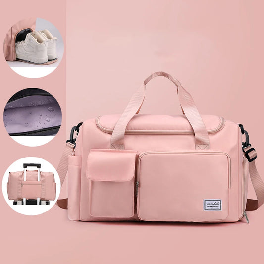 Sports Gym Duffel Bag with Shoes Compartment Dry Wet Separated Pocket Crossbody Shoulder Bag Yoga Training Handbag Travel Bag