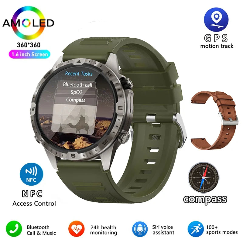 Xiaomi Mijjia Smart Watch Men Compass GPS Sports Track NFC Bluetooth Call Heart Rate Monitoring Fitness Electronic Clock Watches