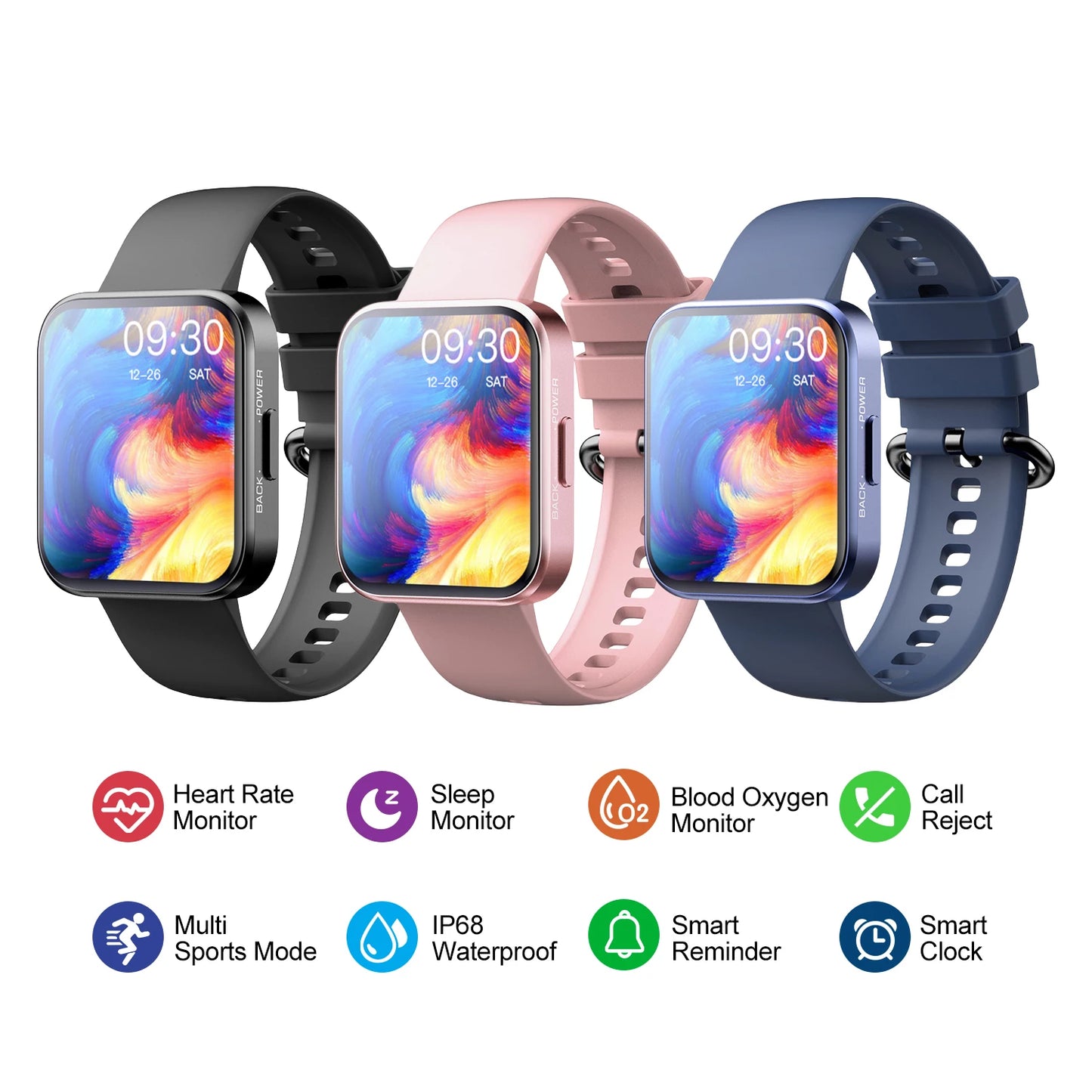 Smart Watch For Men Women Heart Rate Monitor Sleep Tracker Watches IP68 Waterproof Multi Sports Modes Smartwatch For Android IOS