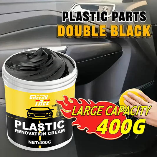 400g Heavy-Duty Car Plastic Renovator Wax - Fast-Acting Scratch Repair, Restores & Protects Car Bumpers, Interiors, Dashboard