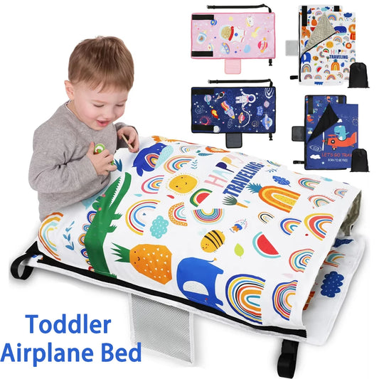 Toddler Travel Airplane Bed Portable Pedals Bed Foot Rest Hammock with Storage Bag Baby Airplane Seat Extender For Leg Rest