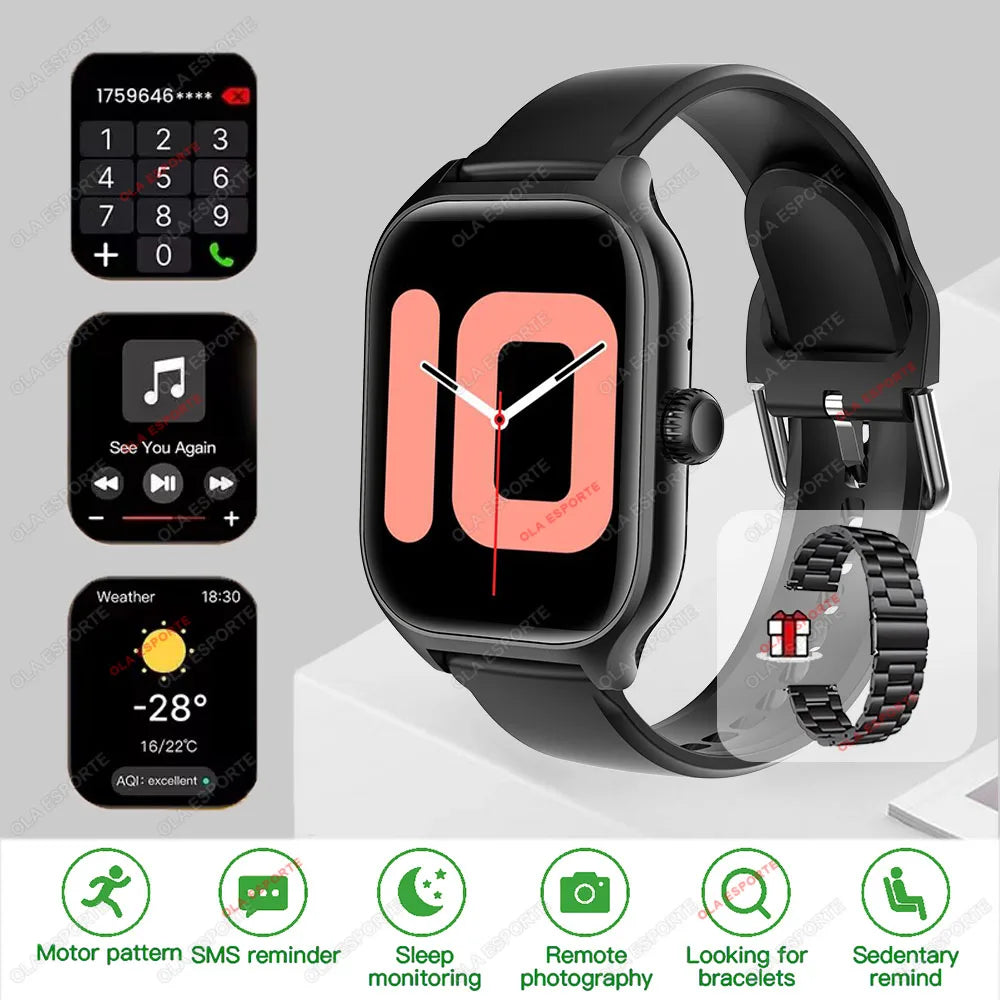 Smart Watch Men Women 2.01 Inch Dial to Answer Calls GPS Sports Tracker Heart Rate Blood Oxygen Monitoring Bluetooth Smartwatch