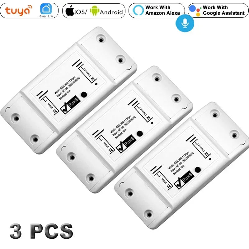 WiFi Smart Light Switch, 2/3/5 PCS DIY Breaker Module Basic Smart Home Tuya Smart Life Wireless Remote Control Alexa Google Home