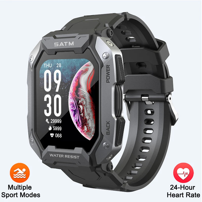 Smart Watch Men Swim IP68 ATM Waterproof Smart Clock Outdoor Sports Fitness Tracker Health Monitor Smartwatch For Android IOS