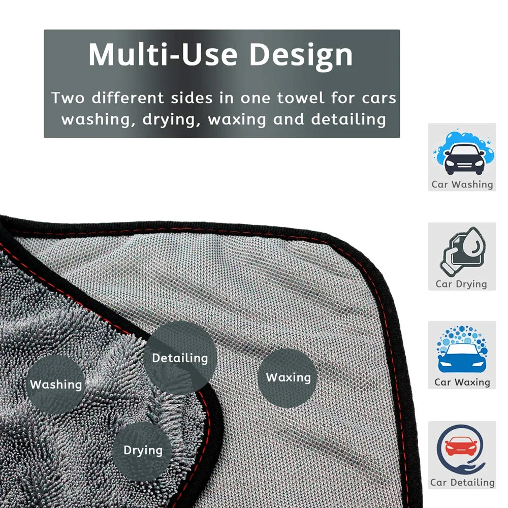 Microfiber Car Towel Vehicle Wash Cloth Auto Cleaning Drying Handkerchief Super Absorbent Car Window Glass Wash Towel Supplies