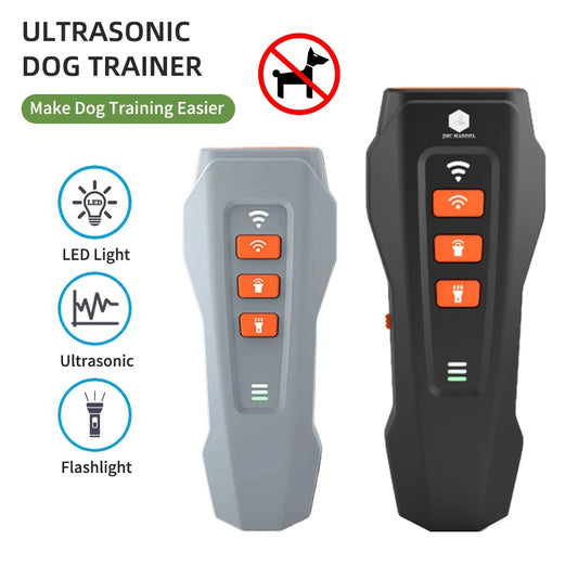 Ultrasonic Dog Repeller Training LED Anti Barking Dog Deterrent Device with Flashlight Pet Dog Bark Stop Control Repellent