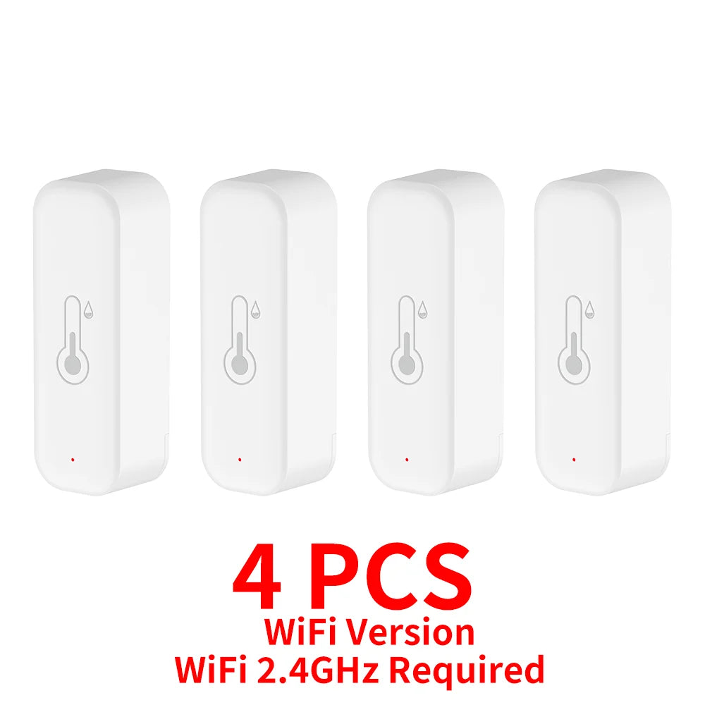 1~4pcs Tuya WiFi Temperature Humidity Sensor APP Remote Control For Smart Home via SmartLife Work With Yandex Alexa