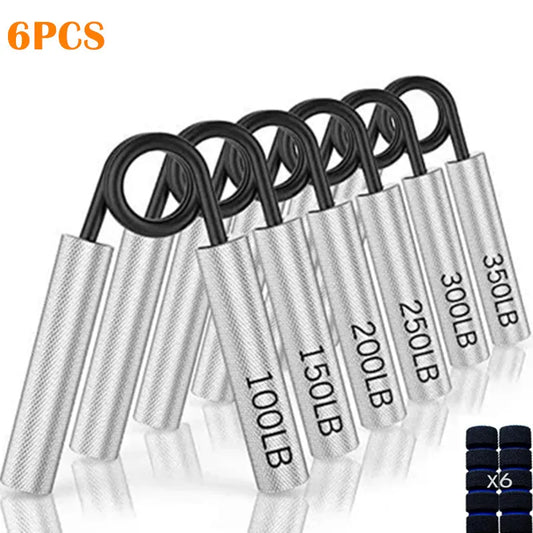 6Pack Heavy Hand Gripper with Sponge Sleeve Spring Steel Fitness Equipment for Men Home Gym Arm Finger Strength Training