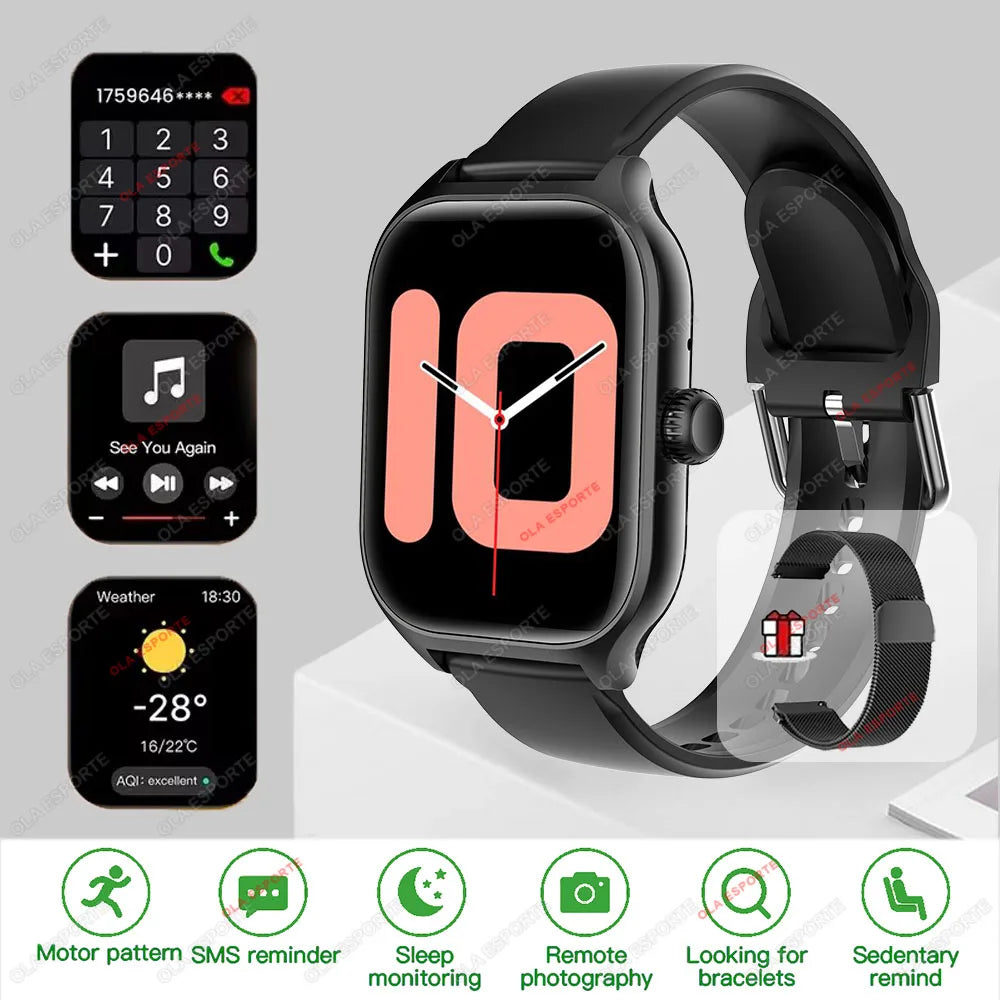 Smart Watch Men Women 2.01 Inch Dial to Answer Calls GPS Sports Tracker Heart Rate Blood Oxygen Monitoring Bluetooth Smartwatch