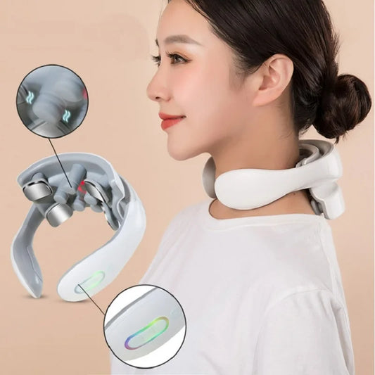 Smart Neck Massage Instrument Portable Shoulder Neck Massage Cervical Vertebra Health Care Vibrator Heating Compress Massage