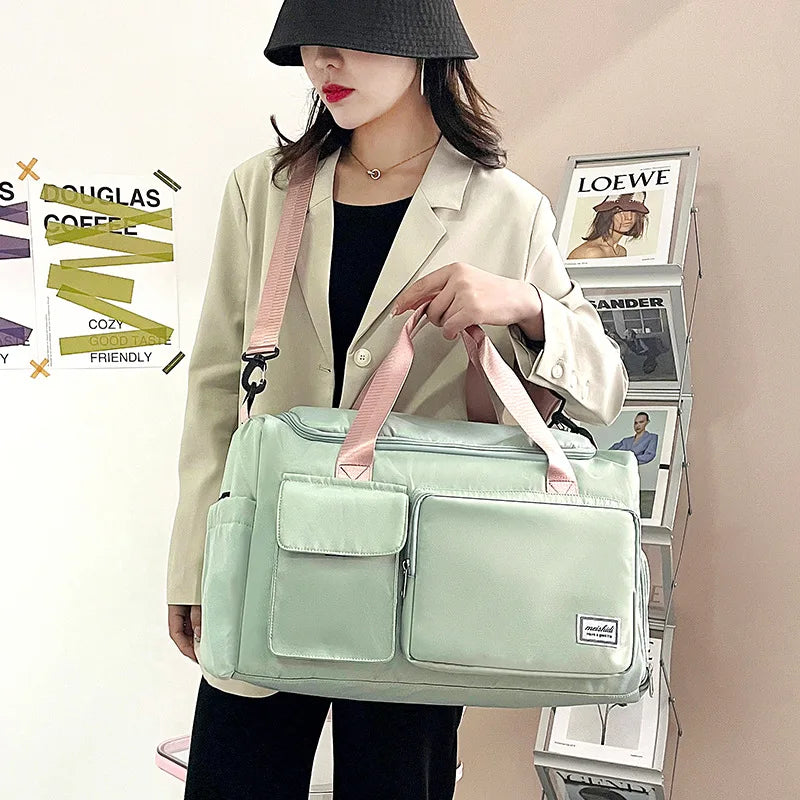 Sports Gym Duffel Bag with Shoes Compartment Dry Wet Separated Pocket Crossbody Shoulder Bag Yoga Training Handbag Travel Bag