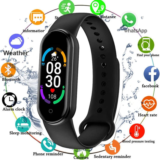 M6 Smart Watch Multifunctional Smart Band Heart Rate Smartwatch Fitness Tracker Blood Pressure Sport Bracelet Smartband For Ios