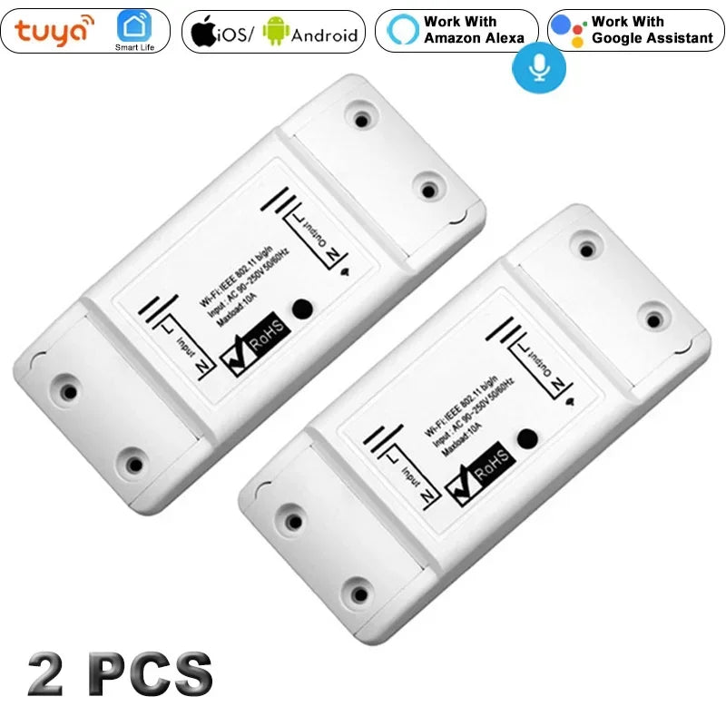 WiFi Smart Light Switch, 2/3/5 PCS DIY Breaker Module Basic Smart Home Tuya Smart Life Wireless Remote Control Alexa Google Home