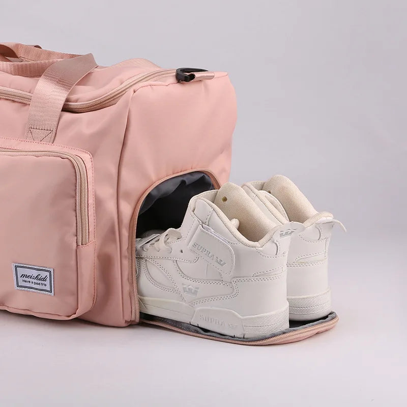 Sports Gym Duffel Bag with Shoes Compartment Dry Wet Separated Pocket Crossbody Shoulder Bag Yoga Training Handbag Travel Bag