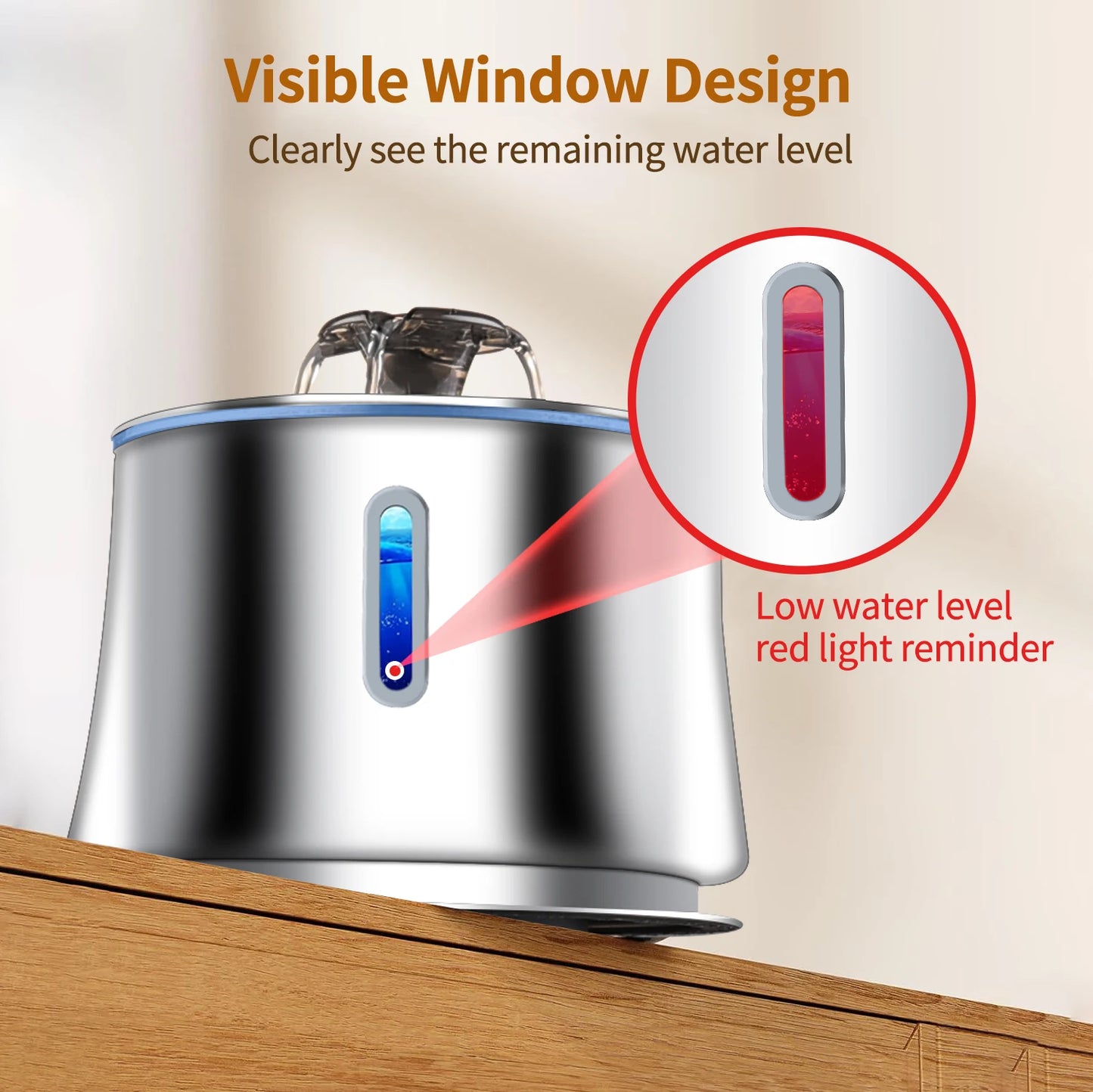 2.5L Cat Drinking Fountain Automatic Stainless Steel Pet Cats Water Dispenser Ultra-quiet Pump Drink Foutain For Multiple Pets