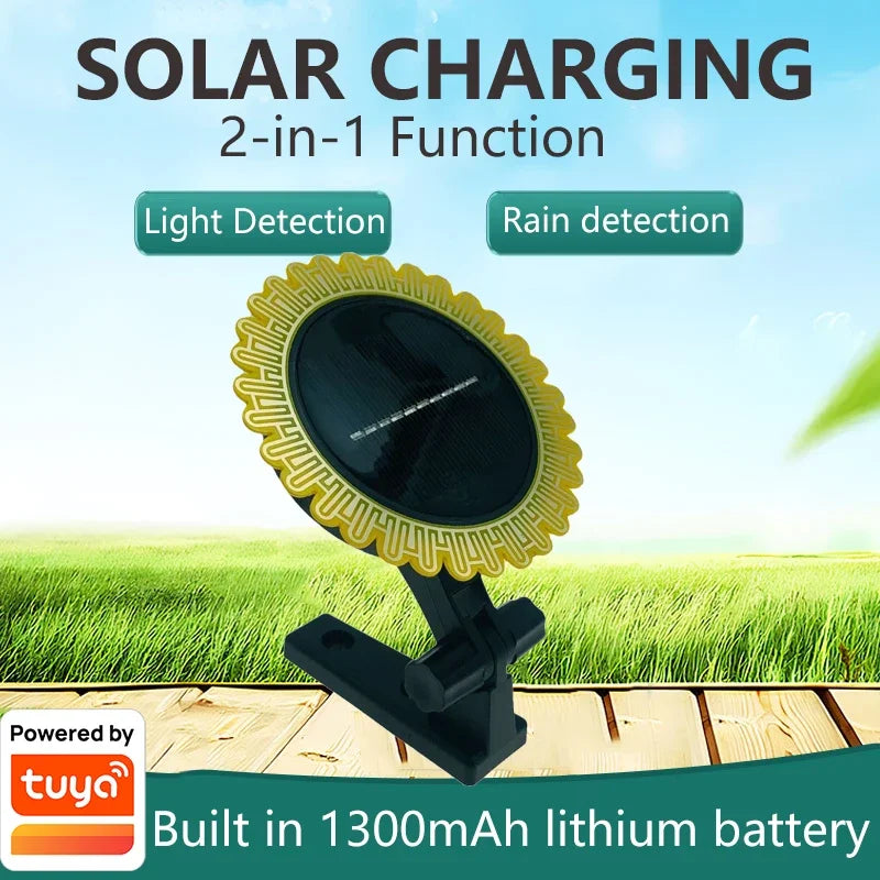 Tuya Smart Zigbee Rain Sensor Solar Powered Outdoor Light Detector IP66 Waterproof Remote Control for Home Automation