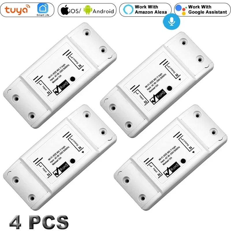 WiFi Smart Light Switch, 2/3/5 PCS DIY Breaker Module Basic Smart Home Tuya Smart Life Wireless Remote Control Alexa Google Home