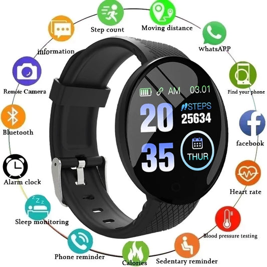 Smart Bracelet Real Step Count Fashion Alarm Clock Watch Bluetooth Music Fitness Tracker Sports Smart Watch for Ios Android D18