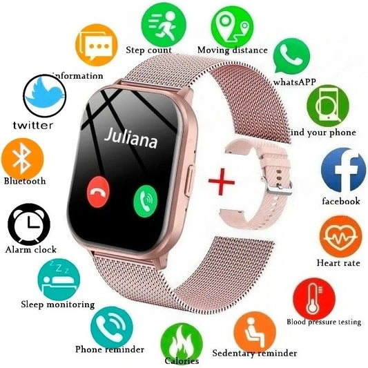 2025 New For iPhone Android Smart Watch Men Women Heart Rate Blood Pressure Fitness Tracker Bluetooth Call Smartwatch Man