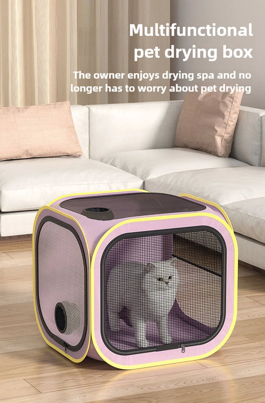 Pet drying box for cats and dogs portable blow dryer grooming bath hair does not fly household pet accessories