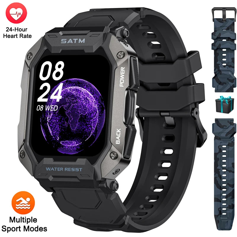 Smart Watch Men Swim IP68 ATM Waterproof Smart Clock Outdoor Sports Fitness Tracker Health Monitor Smartwatch For Android IOS