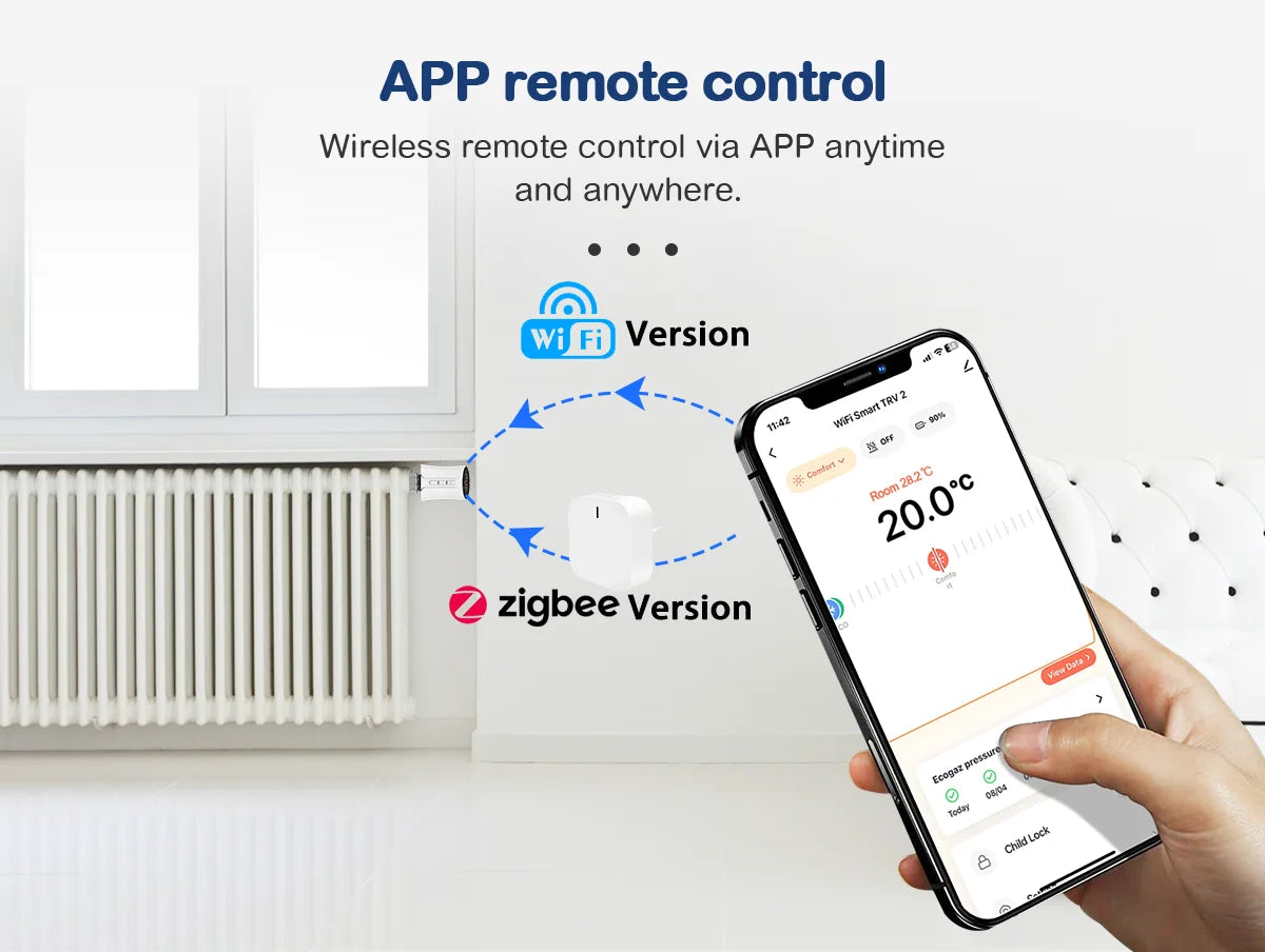 Tuya Smart WiFi/ZigBee Thermostatic Radiator Valve TRV Heating Programmable Remote Temperature Controller with Alexa Google Home
