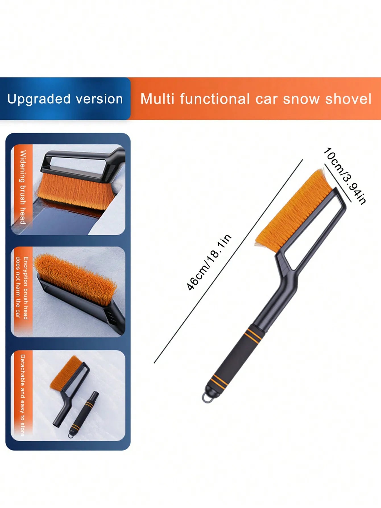 Multi-Functional Car Snow Brush, Detachable Car Snow Brush, Car Snow Shovel, Vehicle-Mounted Ice Scraper