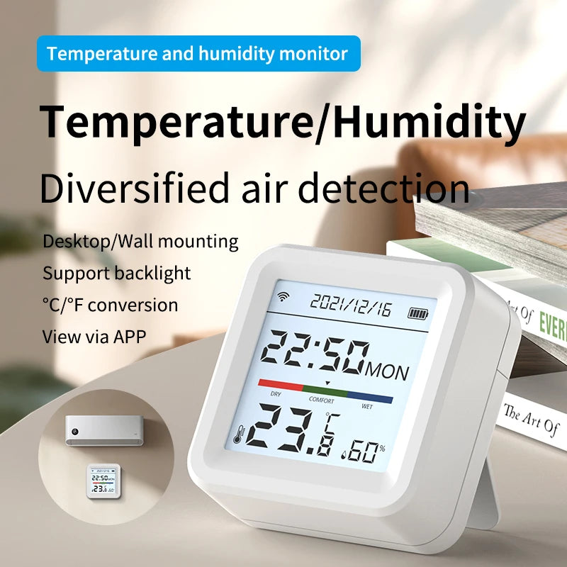 Tuya WiFi Temperature Humidity Sensor with Display Indoor Smart Home Thermometer Hygrometer Support Alexa Google Home Assistant