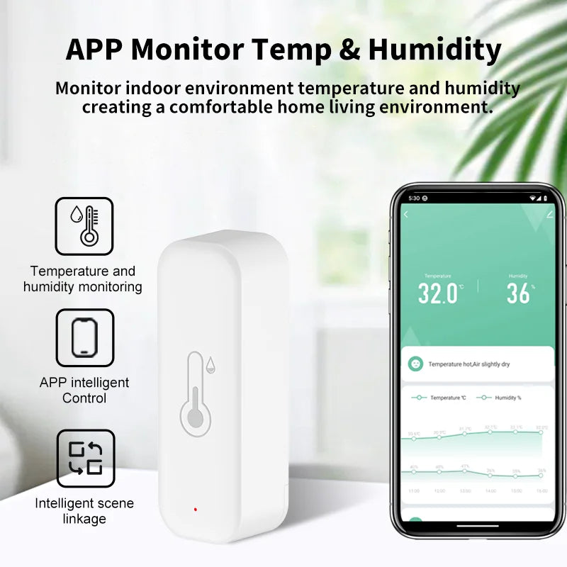 1~4pcs Tuya WiFi Temperature Humidity Sensor APP Remote Control For Smart Home via SmartLife Work With Yandex Alexa