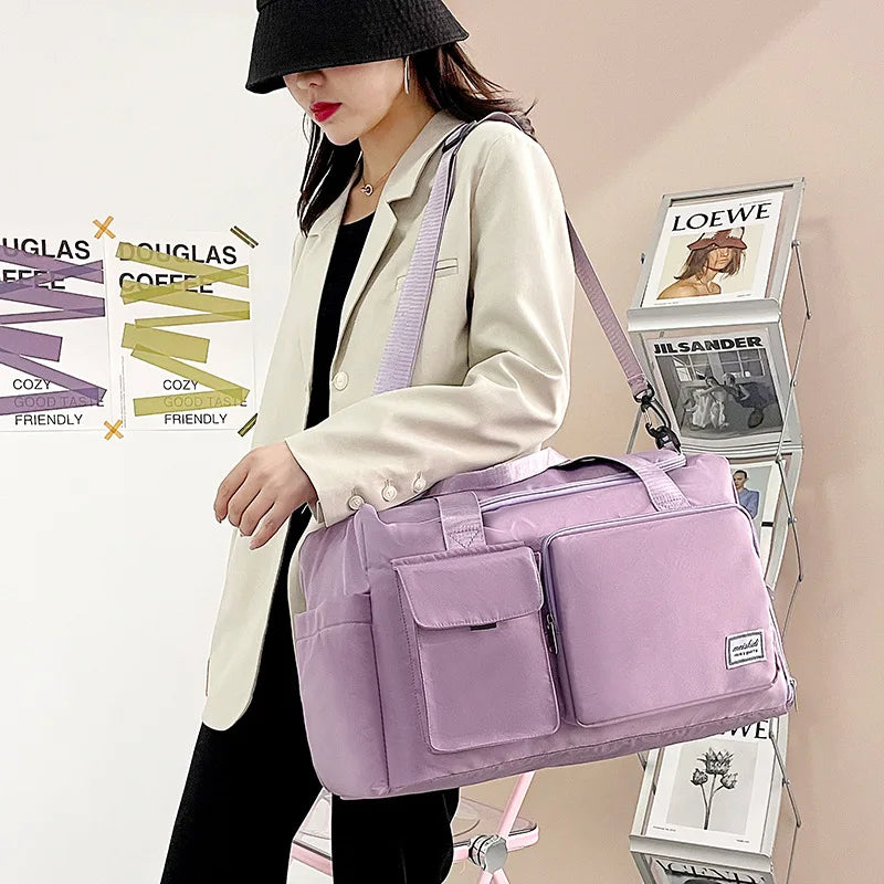 Sports Gym Duffel Bag with Shoes Compartment Dry Wet Separated Pocket Crossbody Shoulder Bag Yoga Training Handbag Travel Bag