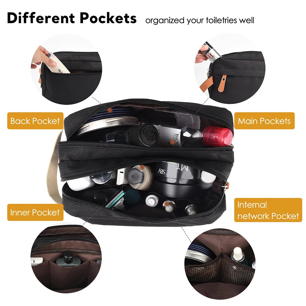 Travel Toiletry Bag for Men Hanging Dopp Kit Water Resistant Shaving Bag for Toiletries Accessories Small Toiletry Bag