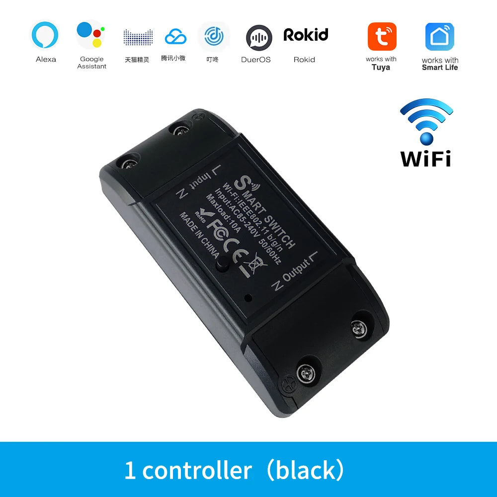10A WIFI Switch Smart Home Automation Relay Module Tuya Alexa Timing Switch Smartlife APP Wireless Remote Control Relay