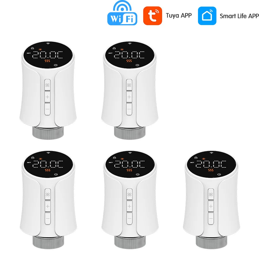 Tuya Smart WiFi/ZigBee Thermostatic Radiator Valve TRV Heating Programmable Remote Temperature Controller with Alexa Google Home