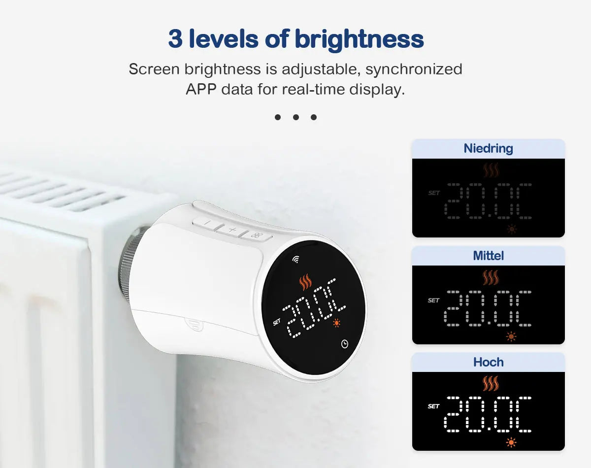 Tuya Smart WiFi/ZigBee Thermostatic Radiator Valve TRV Heating Programmable Remote Temperature Controller with Alexa Google Home