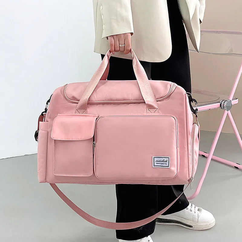 Sports Gym Duffel Bag with Shoes Compartment Dry Wet Separated Pocket Crossbody Shoulder Bag Yoga Training Handbag Travel Bag