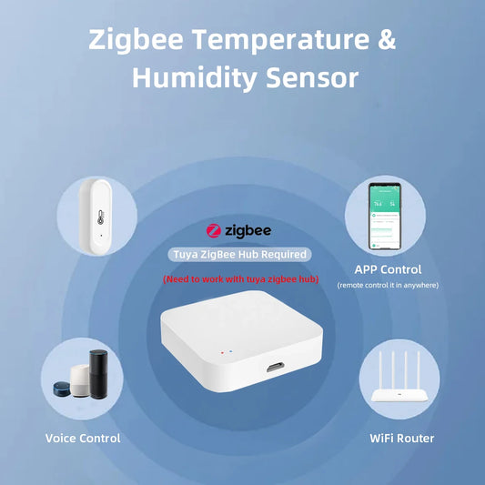 1/2pcs 2025 New IP65 Waterproof Outdoor Tuya Zigbee Temperature Humidity Sensor Home Smart Life Thermometer Support Alexa Google