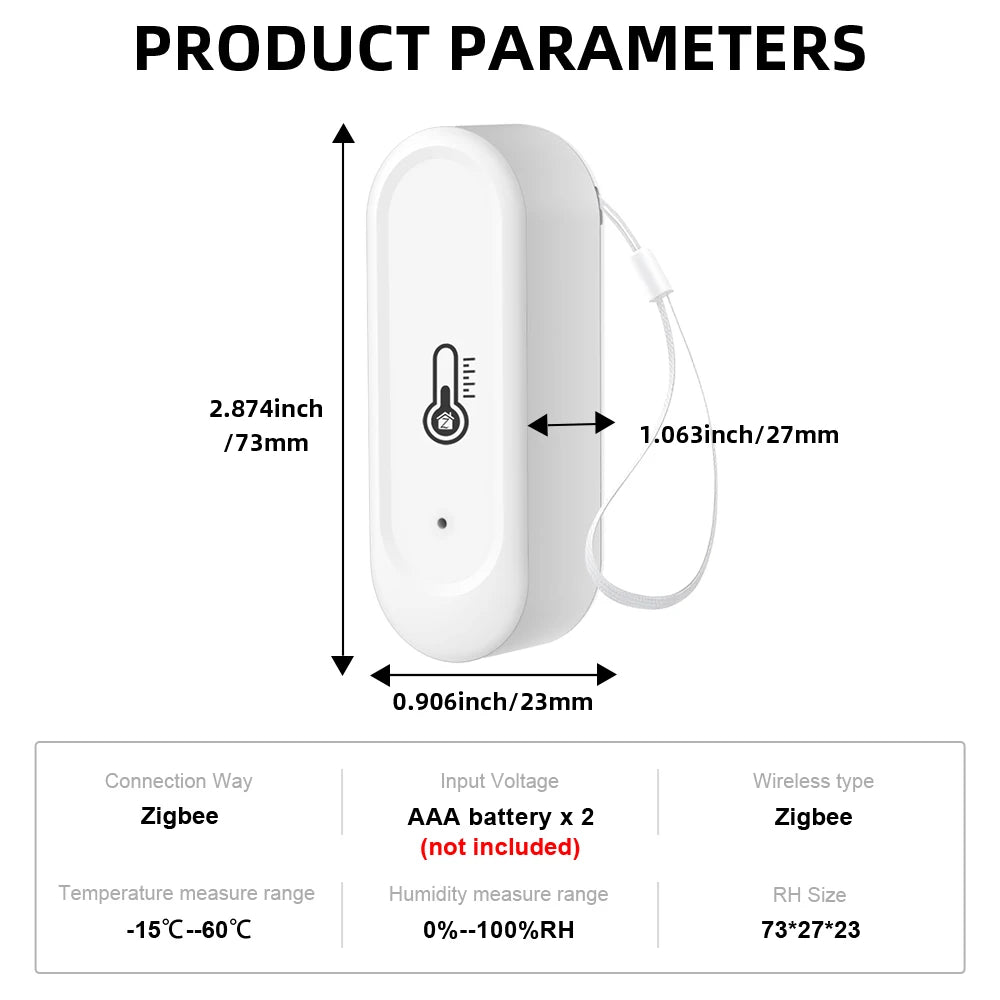 1/2pcs 2025 New IP65 Waterproof Outdoor Tuya Zigbee Temperature Humidity Sensor Home Smart Life Thermometer Support Alexa Google