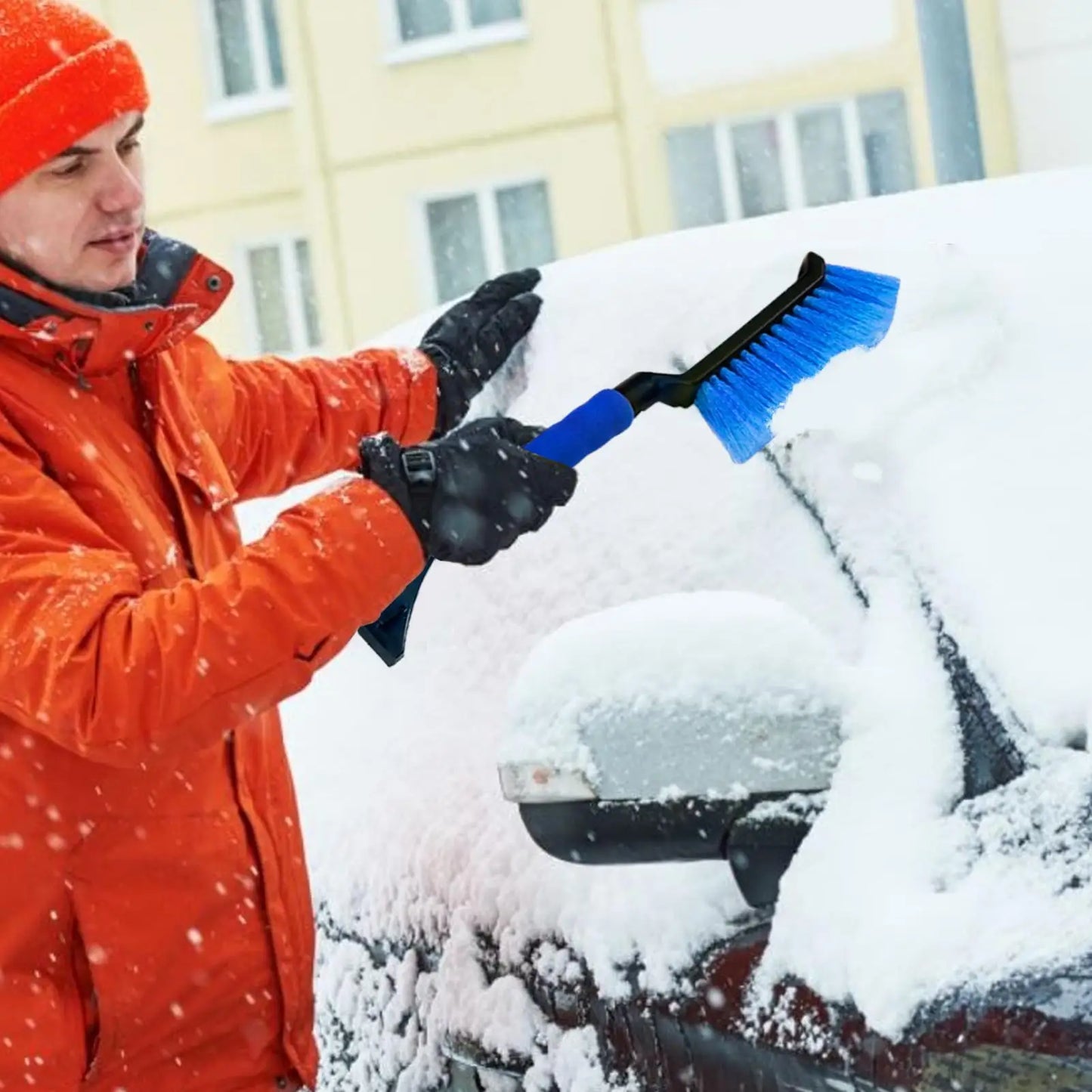 2 in 1 Ice Scraper and Snow Brush for Car Windshield Ergonomic Foam Grip Winter Snow Remover and Ice Scraper for Car Truck