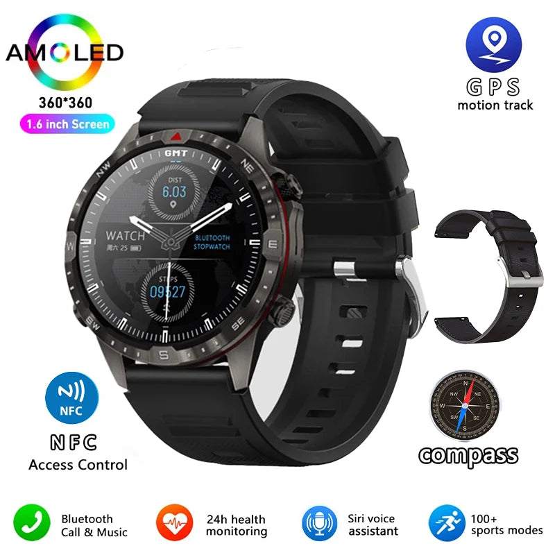 Xiaomi Mijjia Smart Watch Men Compass GPS Sports Track NFC Bluetooth Call Heart Rate Monitoring Fitness Electronic Clock Watches