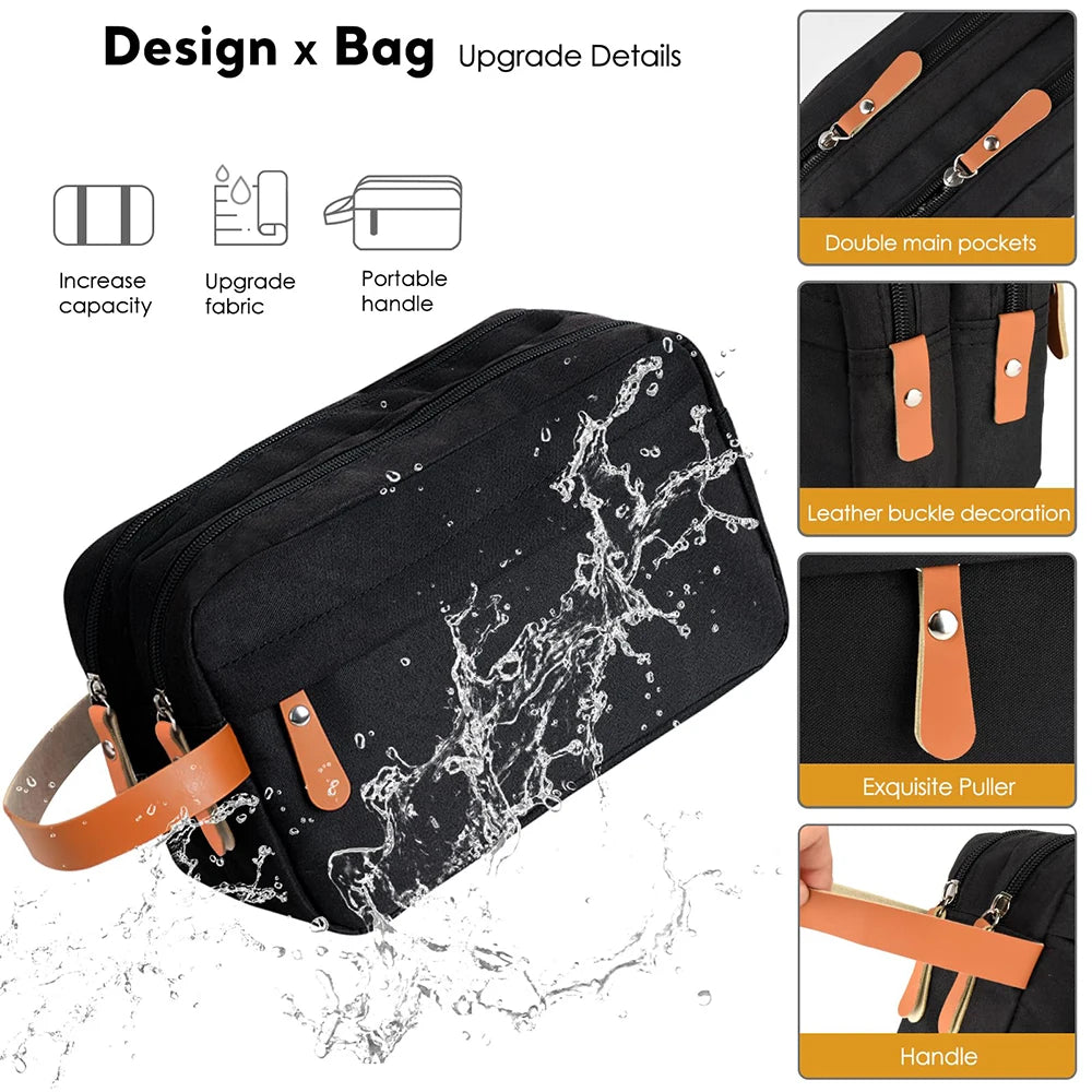 Travel Toiletry Bag for Men Hanging Dopp Kit Water Resistant Shaving Bag for Toiletries Accessories Small Toiletry Bag