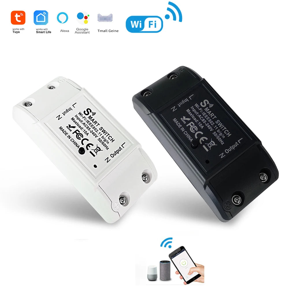 10A WIFI Switch Smart Home Automation Relay Module Tuya Alexa Timing Switch Smartlife APP Wireless Remote Control Relay
