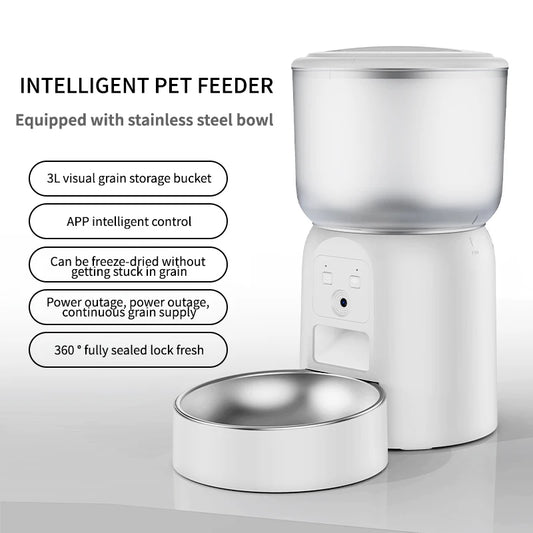 4L Automatic Pet Feeder with Camera Cat and Dog Food Dispenser Smart Timer Cat and Feeder  Science Feeding Supplies