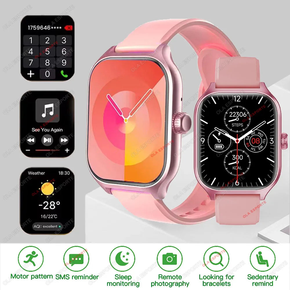 Smart Watch Men Women 2.01 Inch Dial to Answer Calls GPS Sports Tracker Heart Rate Blood Oxygen Monitoring Bluetooth Smartwatch