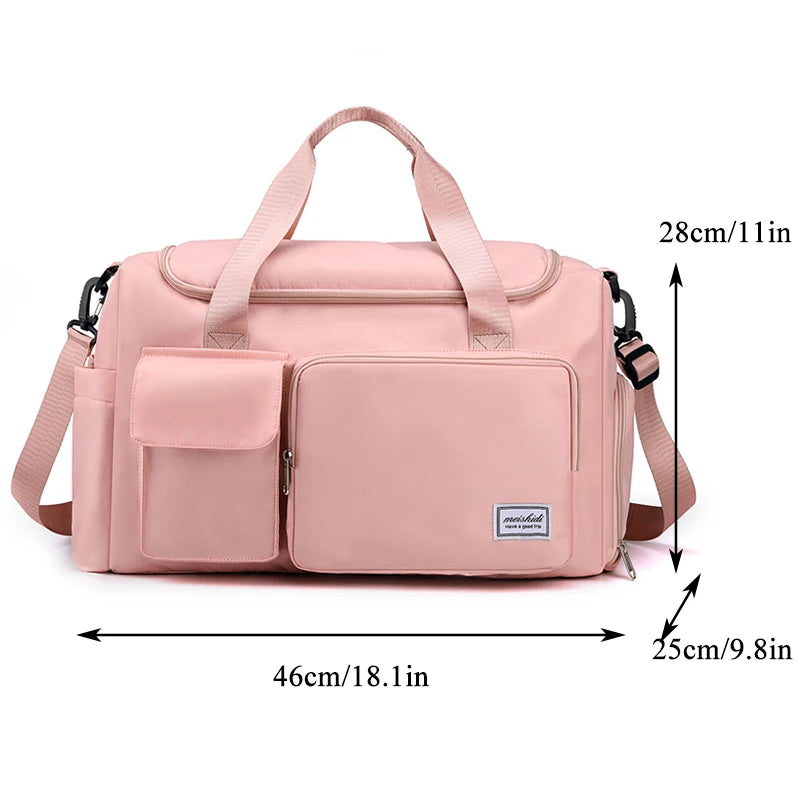 Sports Gym Duffel Bag with Shoes Compartment Dry Wet Separated Pocket Crossbody Shoulder Bag Yoga Training Handbag Travel Bag
