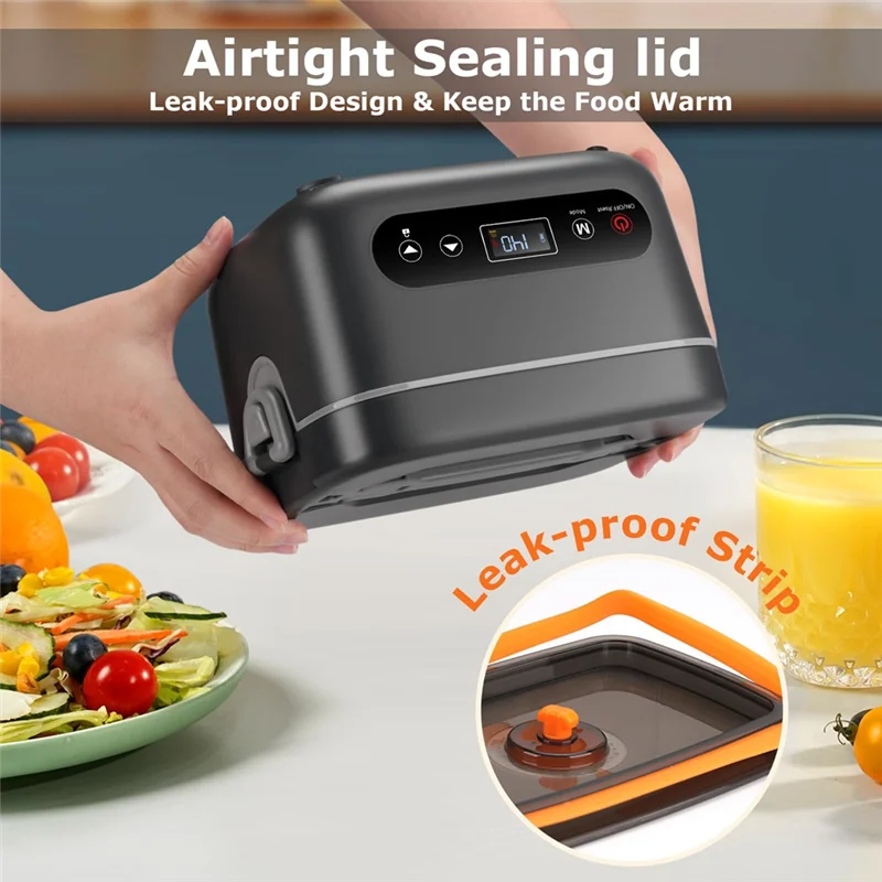 B59B-Food Warmer With 5-Sided Heating-1.2L Cordless Electric Lunch Box, 20000Mah Rechargeable Portable Design For Office& Outdoo