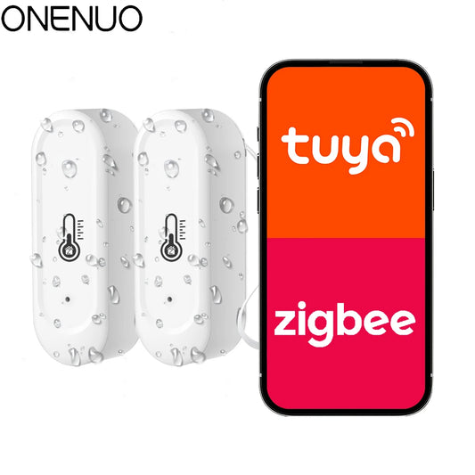 1/2pcs 2025 New IP65 Waterproof Outdoor Tuya Zigbee Temperature Humidity Sensor Home Smart Life Thermometer Support Alexa Google